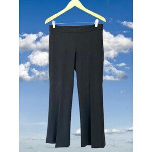 Theory Alexandra Trousers Tailored Black Pants Wool Back Pockets Flair Cut